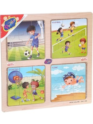 Ersert Eğitici Ahşap 4'lü Puzzle Seti - Onyıl