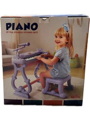 Ersert Lila Renkli 37 Tuşlu Piano Org - Eğlenceli Müzik Aleti