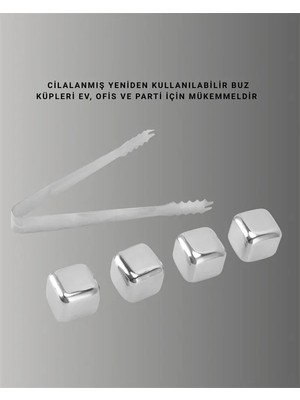 Ersert Yeni Nesil Hızlı Soğutma Paslanmaz Buz Küpü Takımı 4 Adet