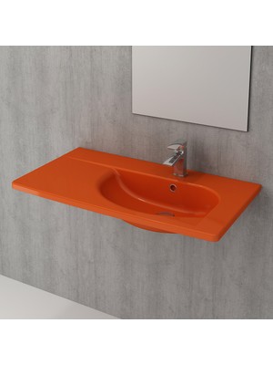 Bocchı Bocchi Taormina Arch Etajerli Lavabo 86 cm Parlak Turuncu 1020-012-0126