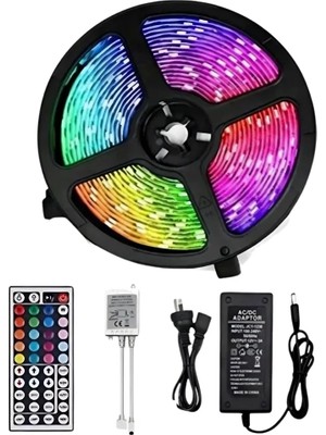 Ersert Kumandalı Rgb LED Şerit 5 Metre 5050 Dekoratif