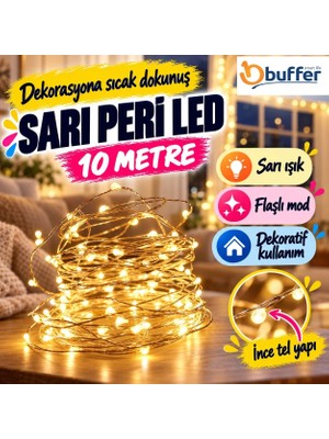 Ersert Dinamik Flaşlı Sarı LED 10 Metre Uzunlukta Dekor