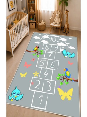 STY Home Seksek Çocuk Oyun Halısı Kaymaz Makinede Yıkanabilir Eğitici Bebek ve Çocuk Odası Halısı OYUN70