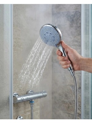 Ersert Ers- Spiral Hortumlu 4 Kademeli El Duşu Seti Duvar Askılı Banyo Duş Başlığı
