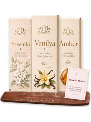 Mear Home Yasemin Akşamı Premium Romantik Tütsü Seti 60 Adet Çubuk Tütsü Sevgiliye Hediye