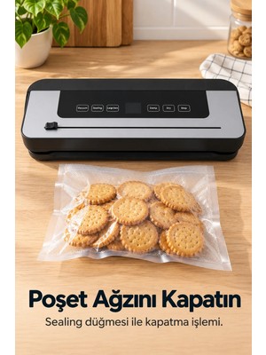 Ersert Ers- Poşet Yapıştırma ve Vakumlama Makinesi Açılır Kapaklı