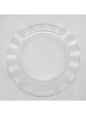 Ersert Ers- Şeffaf Lüks Plastik Mika Yuvarlak Tabak 22 cm 6 Adet