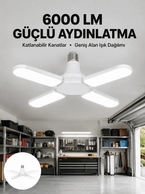Ersert Ers- Enerji Tasarruflu LED Ampül 60 Watt 4 Kollu Beyaz Işık Yeni Nesil