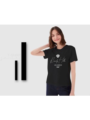 Bk Gift Beverly Hills Tasarımlı Kadın Siyah T-Shirt, Arkadaşa Hediye, Doğum Günü Hediyesi, Trend Tişört, Sevgili Hediyesi-1 Small