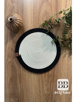 Belle Benoit El Yapımı Hasır Jüt Supla Tekli, Bohem Lüks Supla, Amerikan Servis Supla Çapı 33 Cm.