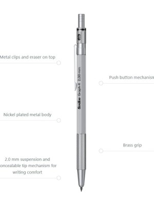 Universal Graphx Mekanik Kurşun Kalem Kurşun Gri 2 mm