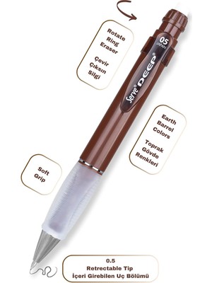 Universal Deep Klm & Grıp & Sılgı Yedeklı Set 05MM Kahverengı
