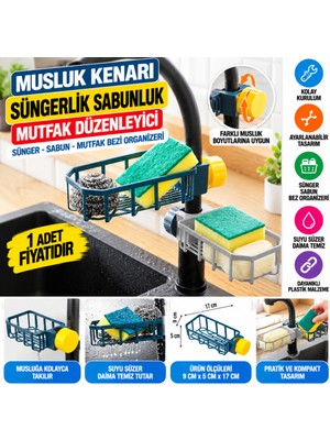 Universal Musluk Kenarı Plastik Süngerlik Sabunluk Mutfak Düzenleyici Sünger Sabun Mutfak Organizeri (Adet Fiyatıdır)