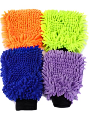 Universal 4 Set Mikrofiber Yıkama Eldiveni Araç Yıkama Eldiveni Temizlik Eldiveni Temizlik Bezi Araç Bakımı Parlatma Eldiveni Bakım Eldiveni Araç Yıkama Araba Motosiklet 21 x 16 cm 4 Renk