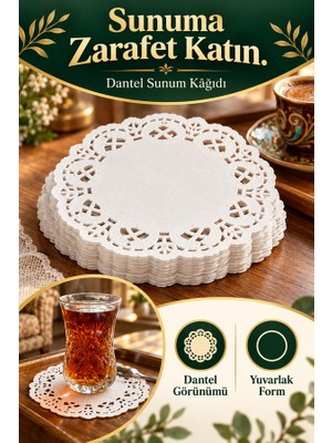 Mucit Home Dantel Görünümlü Bardak Altlık Sunum Kağıdı 100 Lü