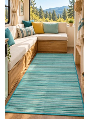 Melaris Plaj Karavan Halısı Hasır Kilim Katlanabilir Halı Balkon Teras Bahçe Kamp Halısı