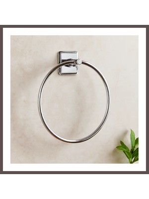 Ecotrend Yuvarlak Metal Yapışkanlı Banyo Havluluk ECO123