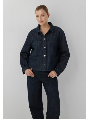 Mavi Norina Denim Studio Çizgili Rinse Jean Gömlek 1210779-A7441