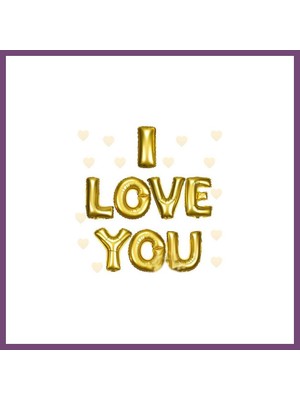 Bezos I Love You Folyo Balon Altın Renk 35 cm Gambera1