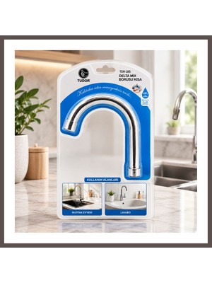 Ecotrend Kısa Evye-Lavabo Batarya Borusu (Krom, Süzgeçli Uç) ECO123
