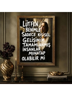 Bk Gift Vintage Klasik Sanat Esprili Sözlü Masif Ahşap Çerçeveli Dekoratif Tablo - 4 30X40CM