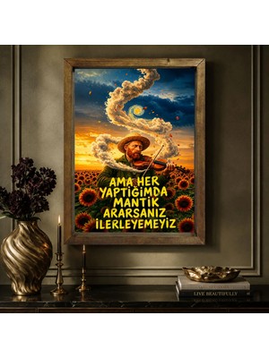 Bk Gift Vintage Klasik Sanat Esprili Sözlü Masif Ahşap Çerçeveli Dekoratif Tablo - 17 15X20CM