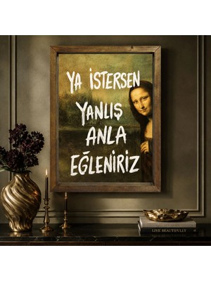 Bk Gift Vintage Klasik Sanat Esprili Sözlü Masif Ahşap Çerçeveli Dekoratif Tablo - 6 15X20CM