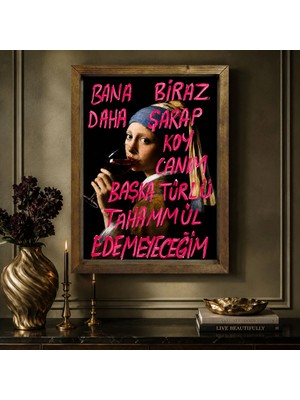 Bk Gift Vintage Klasik Sanat Esprili Sözlü Masif Ahşap Çerçeveli Dekoratif Tablo - 23 15X20CM