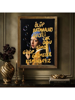 Bk Gift Vintage Klasik Sanat Esprili Sözlü Masif Ahşap Çerçeveli Dekoratif Tablo - 25 15X20CM