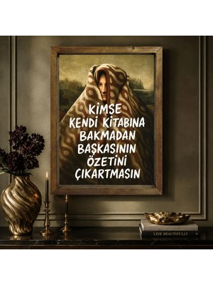 Bk Gift Vintage Klasik Sanat Esprili Sözlü Masif Ahşap Çerçeveli Dekoratif Tablo - 16 30X40CM