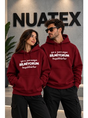 Nuatex Baskılı 3 Iplik Şardonlu Regular Kalıp Kapüşonlu Kanguru Cepli Sweatshirt