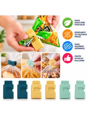 Akıllı Bayi 6lı Hava Sızdırmaz Poşet Torba Ambalaj ve Paket Kıstırmalı Kapatma Klipsi Aby