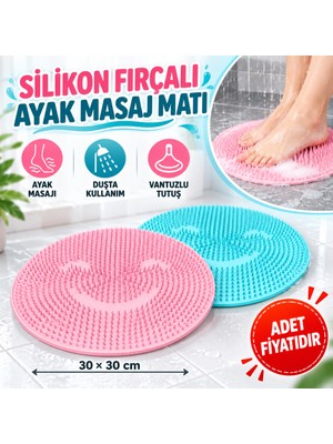 Akıllı Bayi Silikon Fırçalı Banyo Masaj Matı ve Ayaklar Için Topuk Masaj Paspası Aby