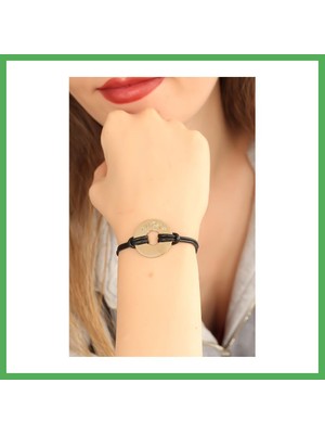 Astraltech Lucky (Şanslı) Siyah Deri Ipli Unisex Mood Bileklik Bezoss