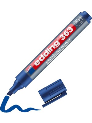 Happy Trend 363 Beyaz Yazı Tahtası Kalemi - Mavi - 1 Kalem - 1-5 mm Kesik Uçlu - Yeniden Doldurulabilir