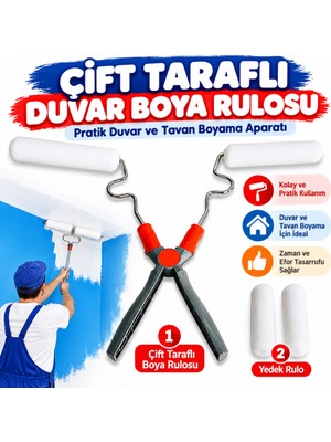 Svoria Store Nano Süngerli Damlatmaz Mobilya ve Duvar Boyama Rulosu Hem Köşe Hem Düz Zemin