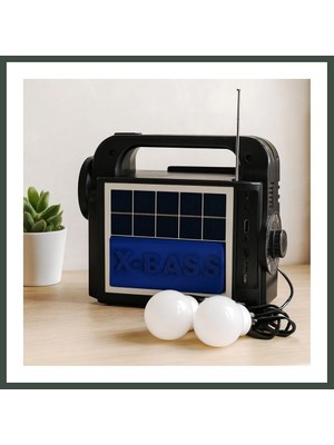 Bezos Solar 3'ü 1 Arada El Feneri Radyo Mp3 Bluetooth Powerbank Nhr