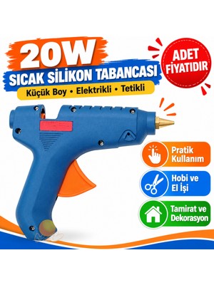 Svoria Store Küçük 20W Elektrikli Tetikli Sıcak Silikon Mum Tutkal Tabancası