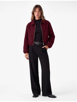 Koton Bomber Bordo Kadın Ceket 7WAK10146EK