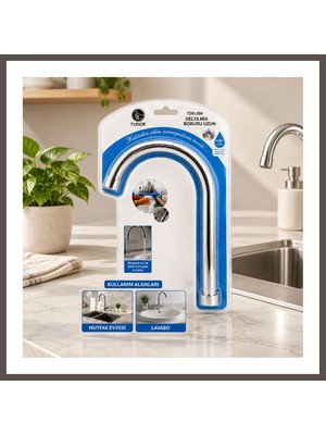 Ecotrend Uzun Kuğu Batarya Borusu (Evye & Lavabo) - Krom Kaplama ECO123
