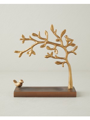 English Home Leora Ahşap-Metal Dekoratif 25X26 cm Kahve – Gold