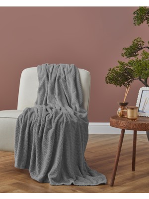 English Home Solene Jakarlı Supersoft Tv Battaniye 120X160 cm Gri