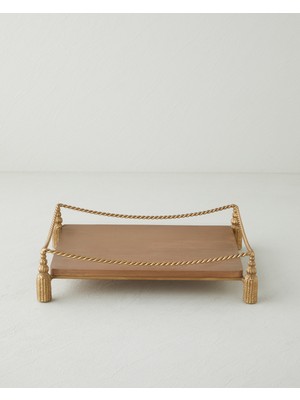English Home Madely Ahşap Dekoratif Tepsi 35X25 cm Kahve – Gold