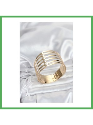 Astraltech Gold Renk Pirinç Kaburga Model Kadın Bileklik Bezoss