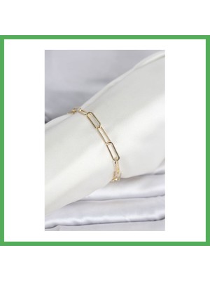 Astraltech cm 14K Gold Renk Kalın Ataç Zincir Model Kadın Bileklik Bezoss
