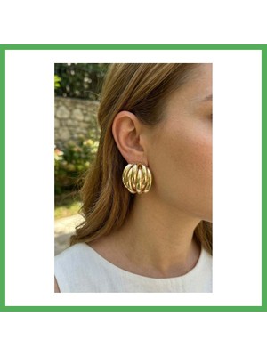 Astraltech Pirinç Gold Renk Vintage Kadın Küpe Bezoss
