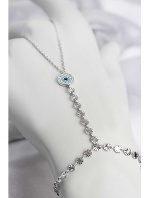 Gesa Store Gümüş Renk Pirinç Zirkon Taşlı Nazar Model Şahmeran