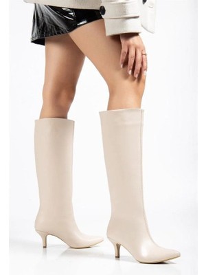 Bezos Kadın Dengeli Uzun Kırışık Davet Rugan Çizme · Renk: Bej · Beden: 39 Bezos1