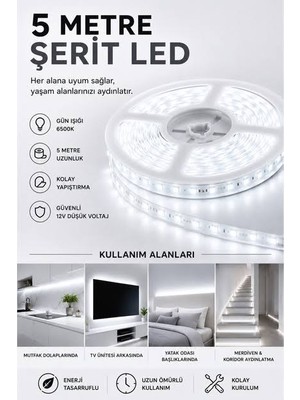 Helios 240 Çipli Iç Mekan Şerit LED 5 Metre