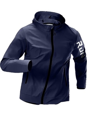 Die Grup Tr Ghassy Co.erkek Sportif Run Baskılı Rüzgar ve Su Geçirmez File Astar Yürüyüş Spor Fitness Yağmurluk
